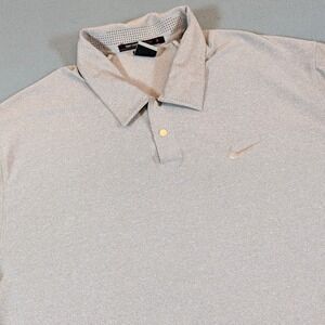 Nike Tiger Woods Collection Golf Polo Shirt Men's Large Grey Short Sleeve
